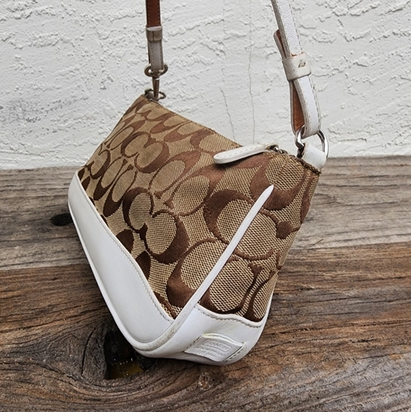 Coach 6094 Demi Mini Signature Canvas Leather Bag Wristlet - Picture 7 of 16